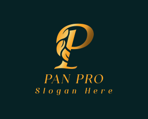 Premium Golden Letter P logo design