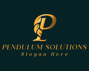 Premium Golden Letter P logo design