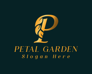 Premium Golden Letter P logo design