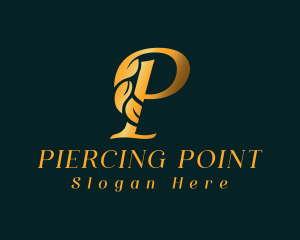 Premium Golden Letter P logo design