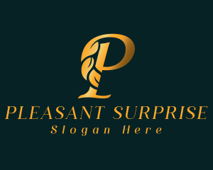 Premium Golden Letter P logo design