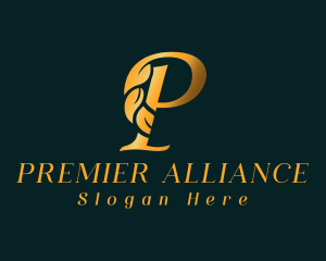 Premium Golden Letter P logo design