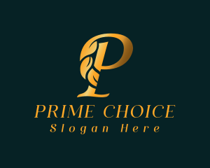 Premium Golden Letter P logo design