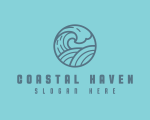 Ocean Sea Wave logo design