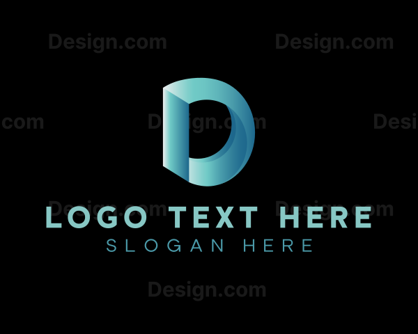 Modern Tech 3d Gradient Letter D Logo