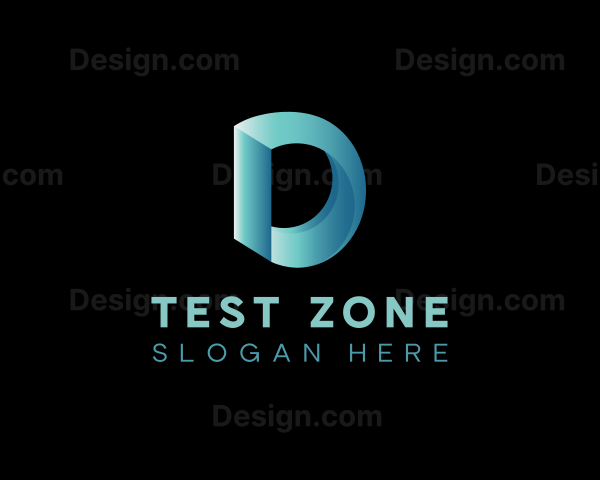 Modern Tech 3d Gradient Letter D Logo