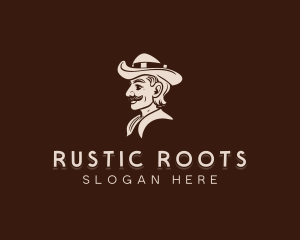 Male Cowboy Mustache logo design