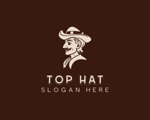 Male Cowboy Mustache logo design