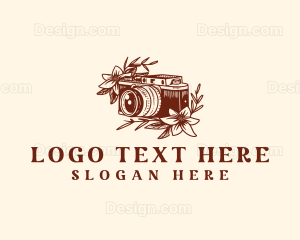 Camera Floral Photography Logo