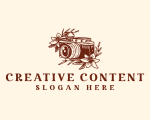 Camera Floral Photography logo design