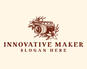 Camera Floral Photography logo design