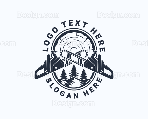 Chainsaw Woodwork Sawmill Logo