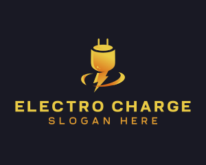 Lightning Electric Plug logo design