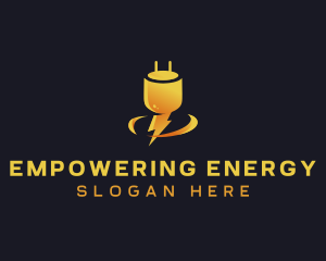 Lightning Electric Plug logo design