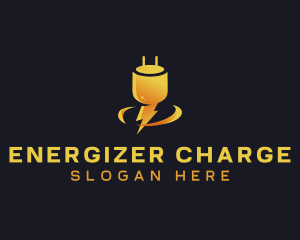 Lightning Electric Plug logo design