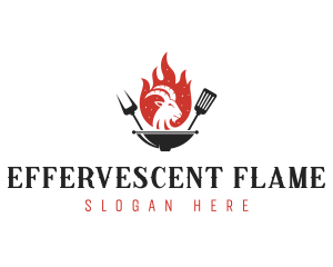 Flame Goat Barbecue Grill logo design