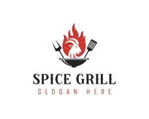 Flame Goat Barbecue Grill logo design