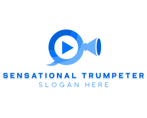 Video Trumpet Play logo design