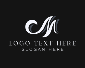 Handbag - Elegant Cursive Letter M logo design