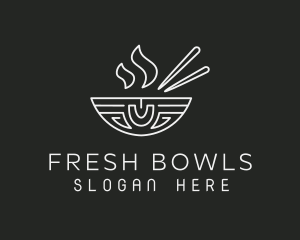 Hot Chopsticks Bowl logo design