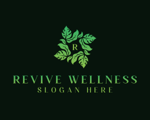 Organic Wellness Leaves logo design