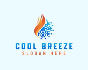 Snowflake Fire Flame logo design