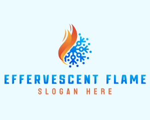 Snowflake Fire Flame logo design