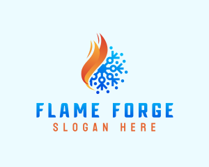 Snowflake Fire Flame logo design