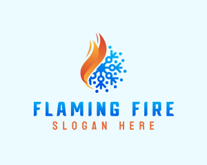 Snowflake Fire Flame logo design