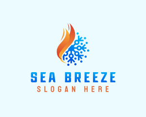 Snowflake Fire Flame logo design