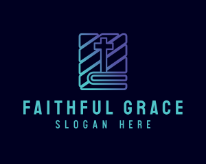 Gradient Holy Bible logo design