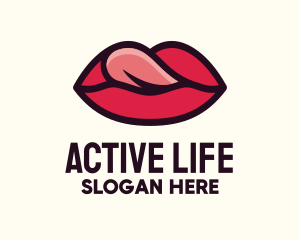 Tongue Lick Lip Cosmetics logo design