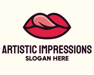 Tongue Lick Lip Cosmetics logo design