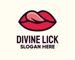 Tongue Lick Lip Cosmetics logo design