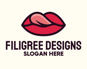 Tongue Lick Lip Cosmetics logo design