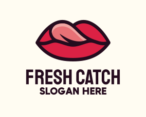 Tongue Lick Lip Cosmetics logo design