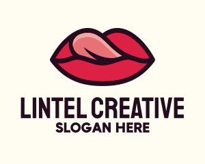 Tongue Lick Lip Cosmetics logo design