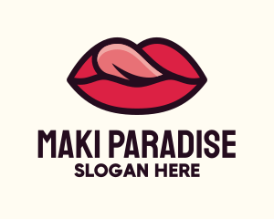 Tongue Lick Lip Cosmetics logo design