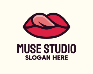 Tongue Lick Lip Cosmetics logo design