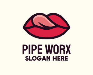 Tongue Lick Lip Cosmetics logo design