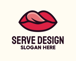 Tongue Lick Lip Cosmetics logo design