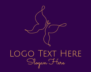 Elegant Gold Butterfly logo