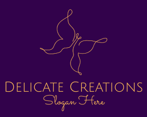 Elegant Gold Butterfly logo design