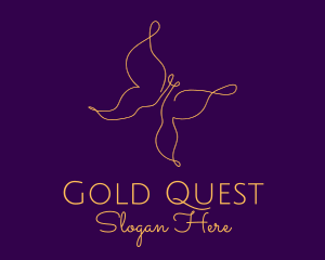 Elegant Gold Butterfly logo design