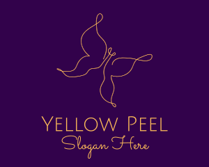 Elegant Gold Butterfly logo design