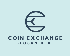 Currency Coin Letter E logo