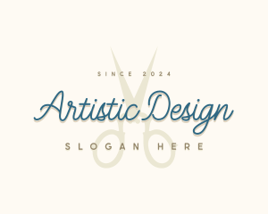 Designer Seamstress Scissors logo design