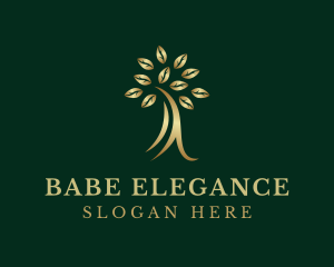 Golden Elegant Tree logo design