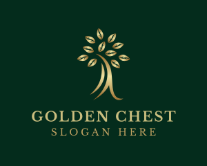 Golden Elegant Tree logo design