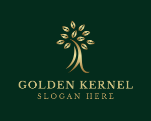 Golden Elegant Tree logo design